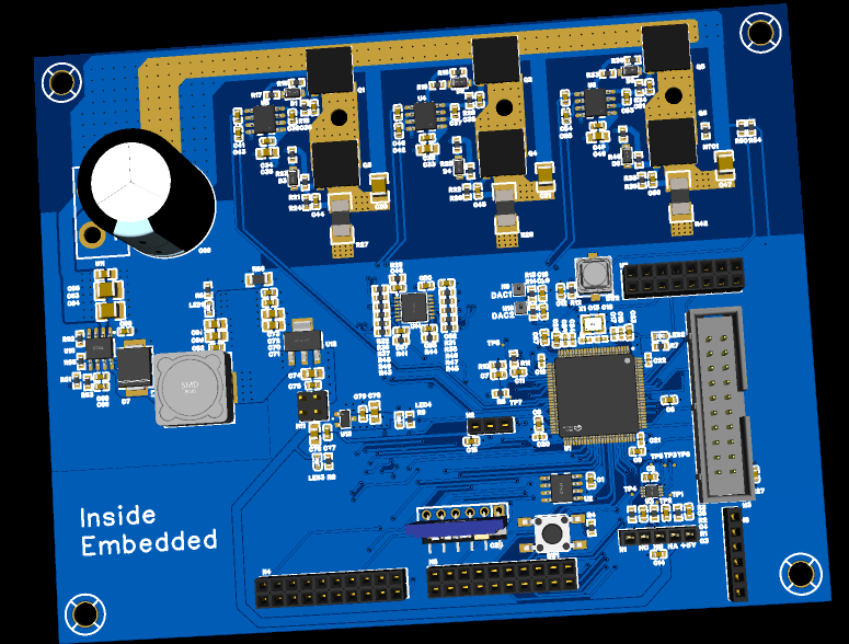 Original CAD render of the Inside Embedded BLDC controller PCB.