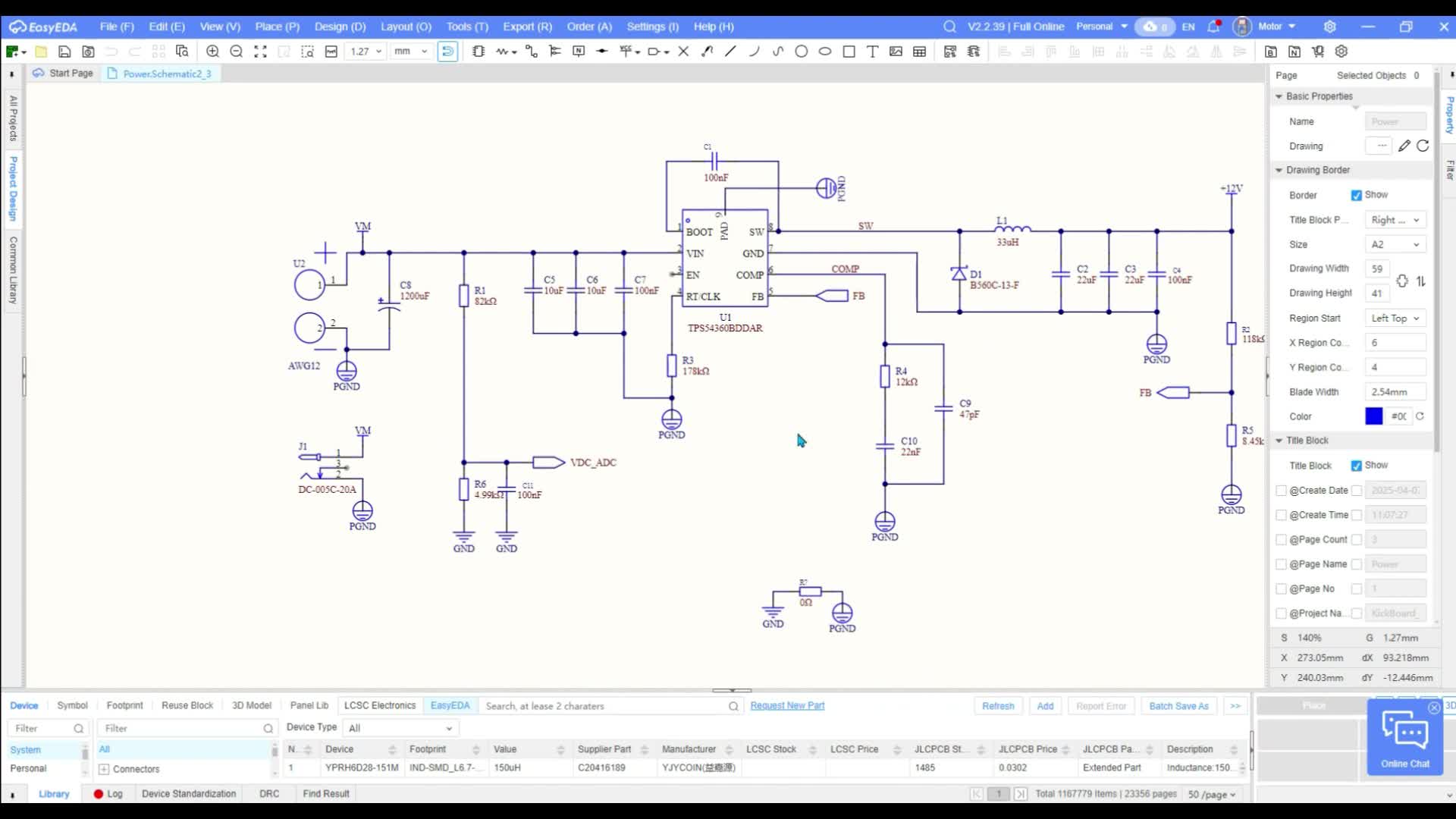 Actual EasyEDA schematic walkthrough from the original course recording.