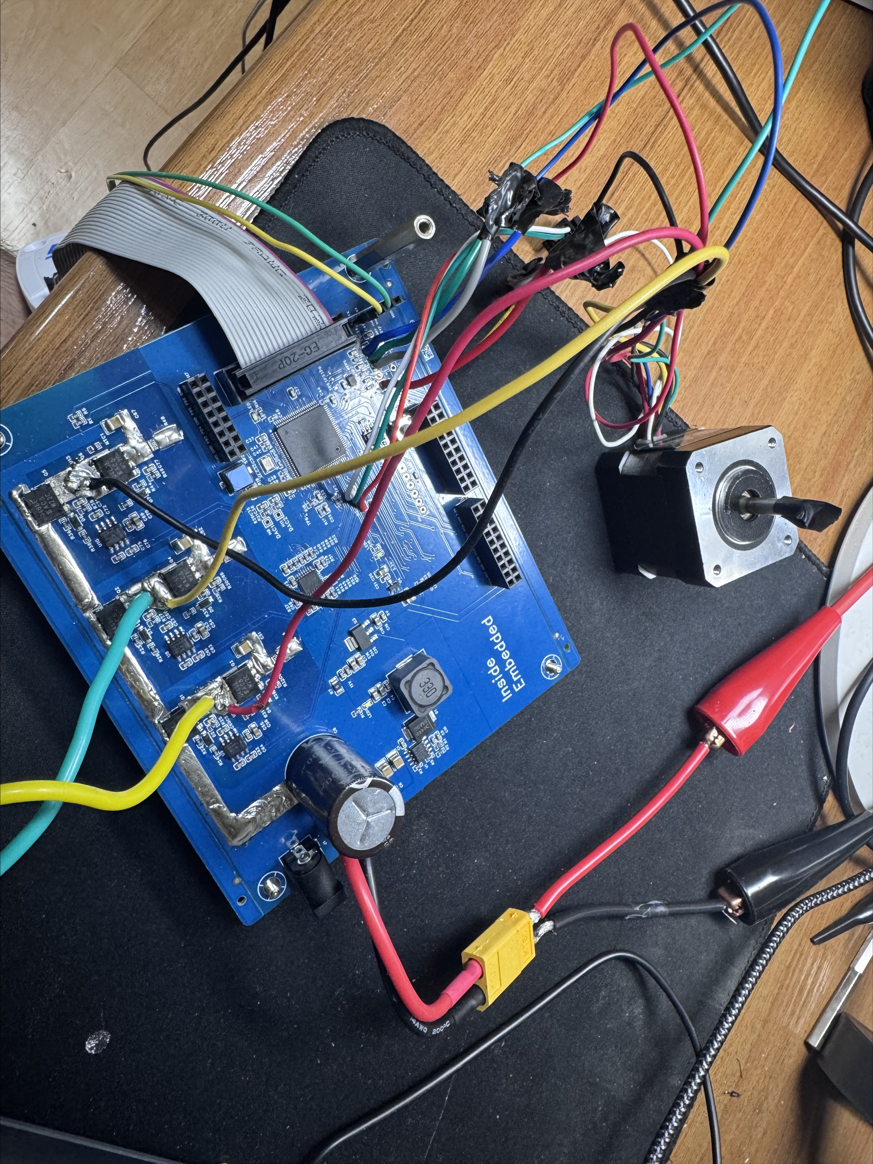Actual controller and compact BLDC motor used for the PI exercise.